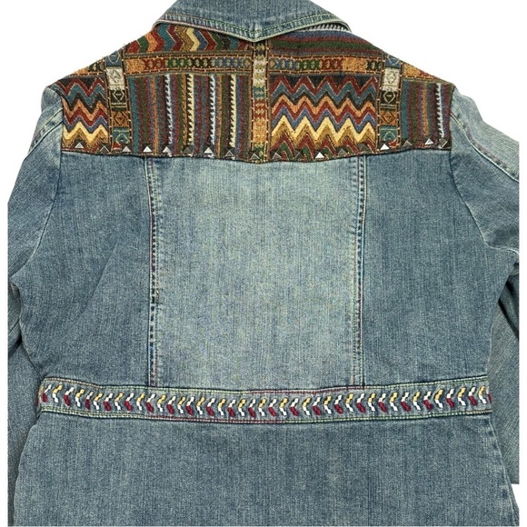 Cripple Creek Ranchwear Denim Jacket Embroidered Aztec CW8612 Women's Medium - Picture 11 of 16
